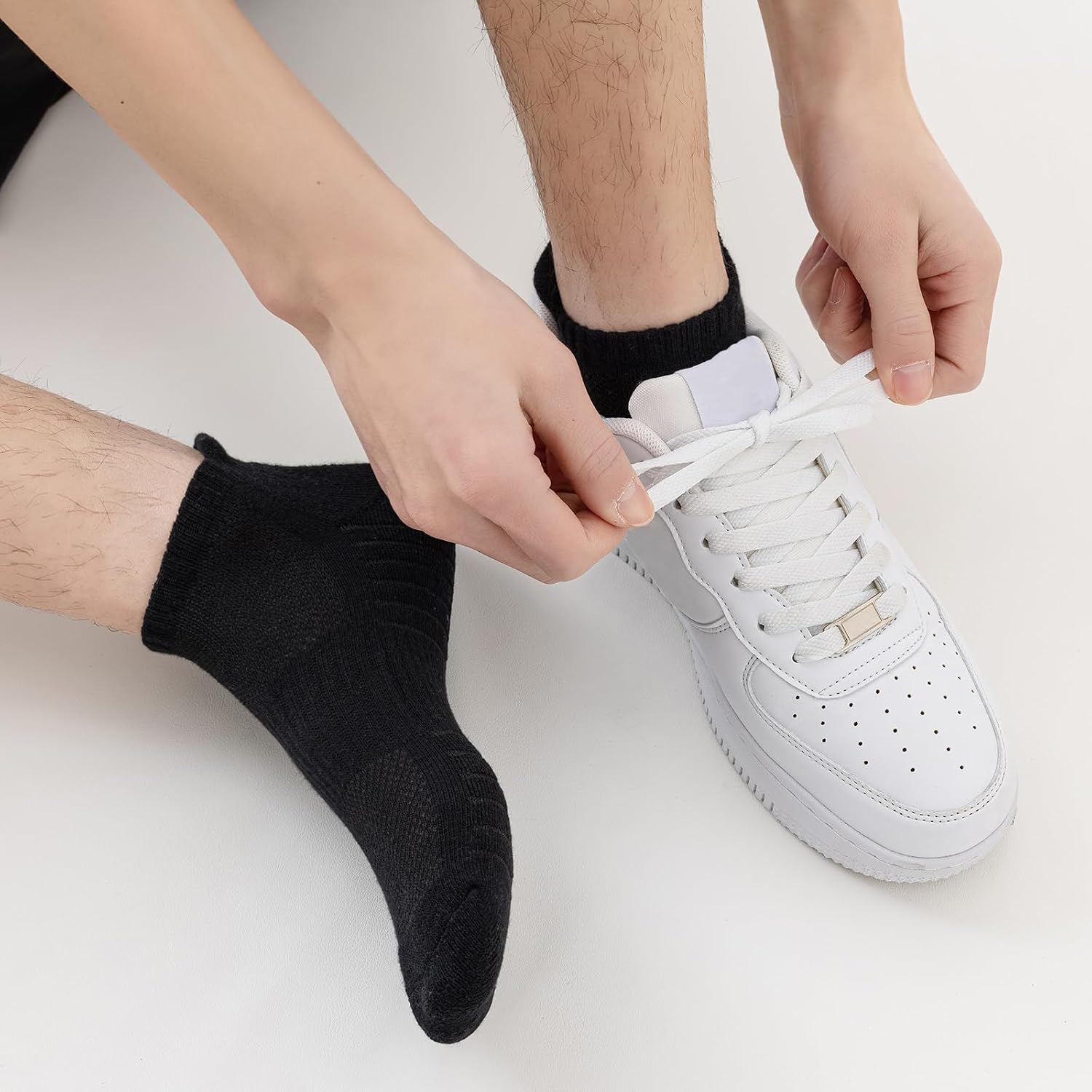 Detalle de SockWaddles Sneaker Socken Herren & Damen – atmungsaktive Sportsocken mit Polster, 6 Paar