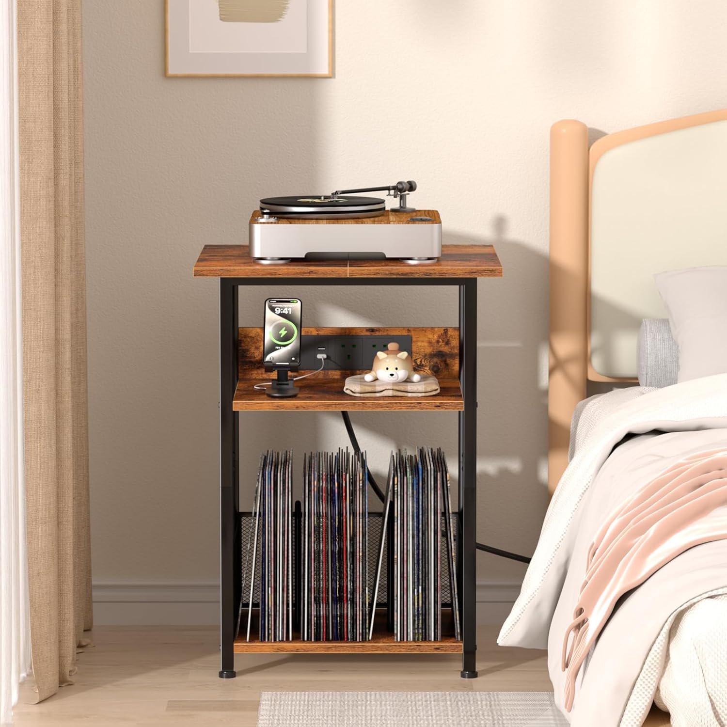 Detalle 2 de AMHANCIBLE Record Player Stand 48cm