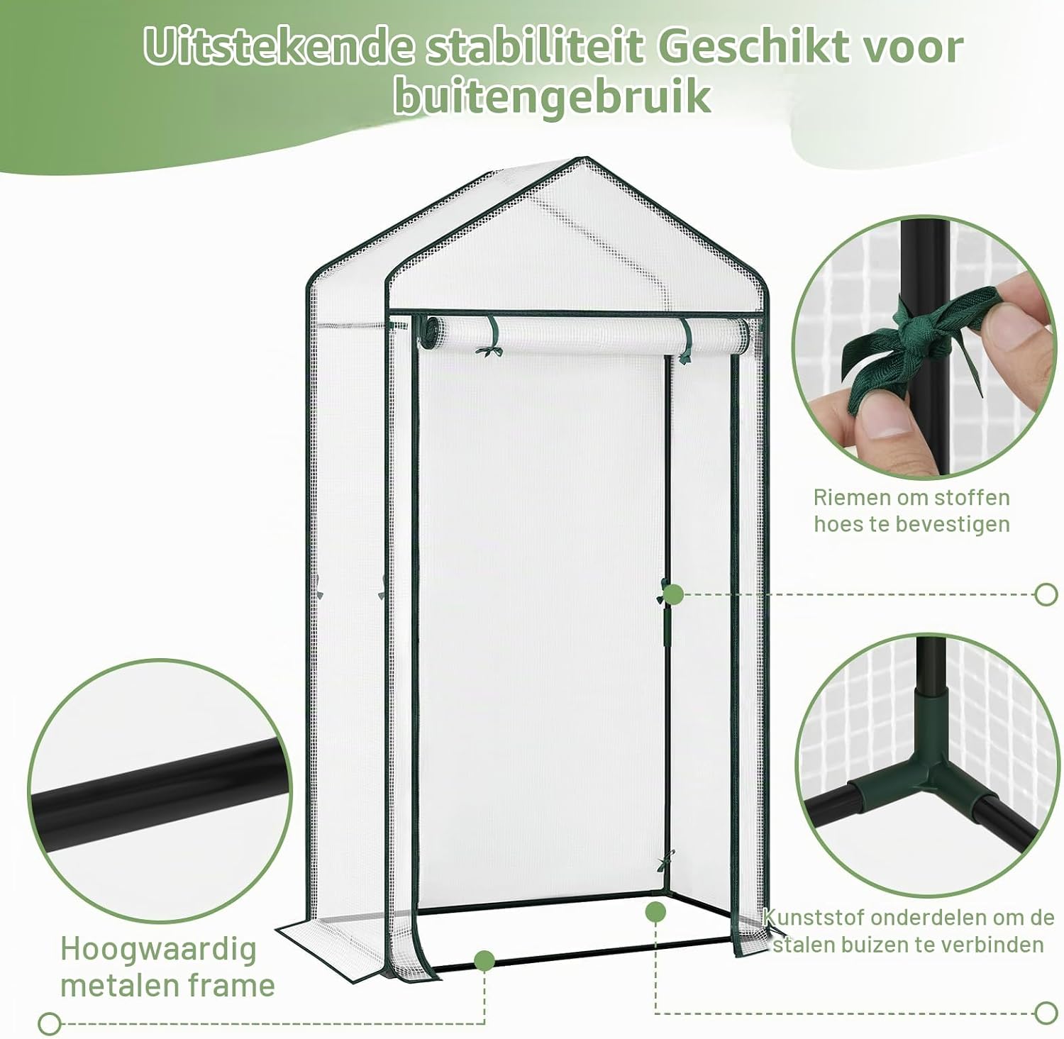 Thumbnail 4 de WOLTU GWH017 tuinkas 100 x 50 x 190 cm met PE-net en oprolbare deur