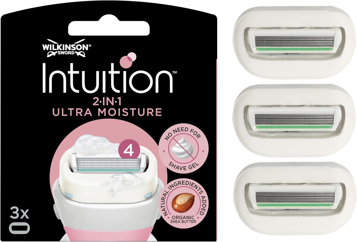 Detalle de Wilkinson Sword Intuition Ultra Moisture – Lames de rasoir pour femme, pack de 3