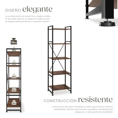 Detalle 2 de TecTake® Estantería Manchester 5 Niveles 🏠 Diseño Industrial