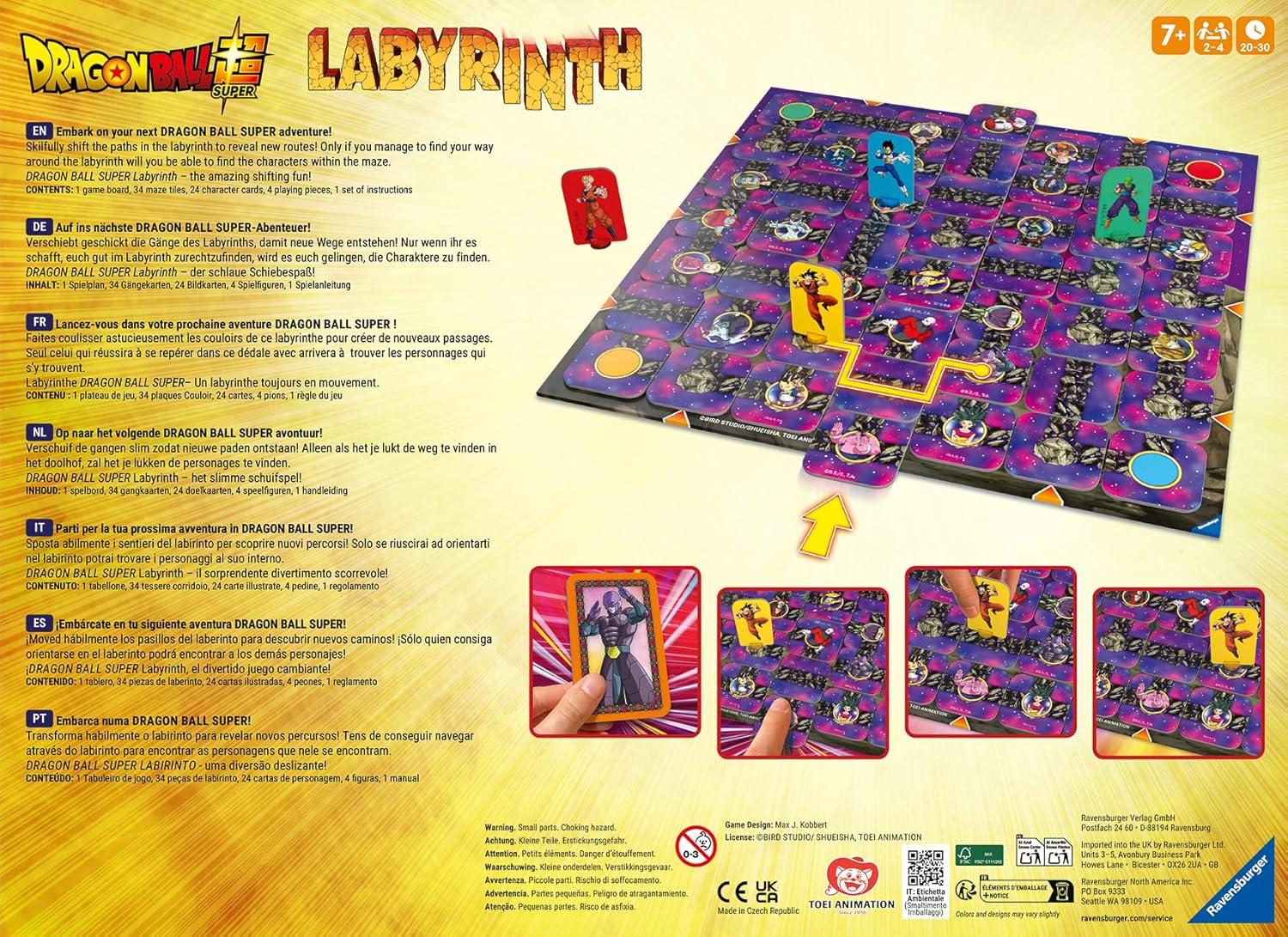 Detalle 2 de Ravensburger 24740 Dragon Ball Super Labyrinth – Spiel für 2–4 Spieler, ab 7 Jahren