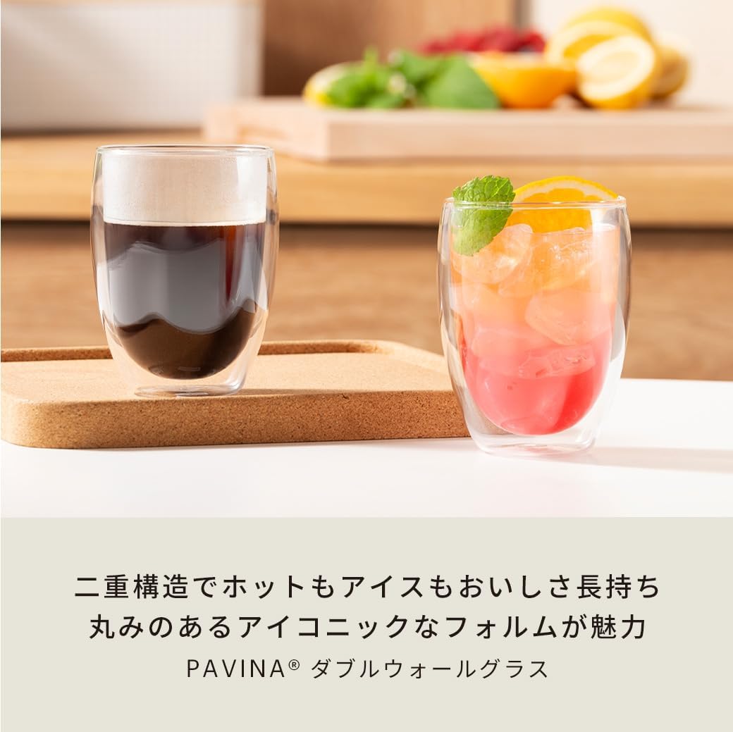 Detalle de BODUM PAVINA 4559-10 ダブルウォールグラス 350ml 2個セット 耐熱ガラス製