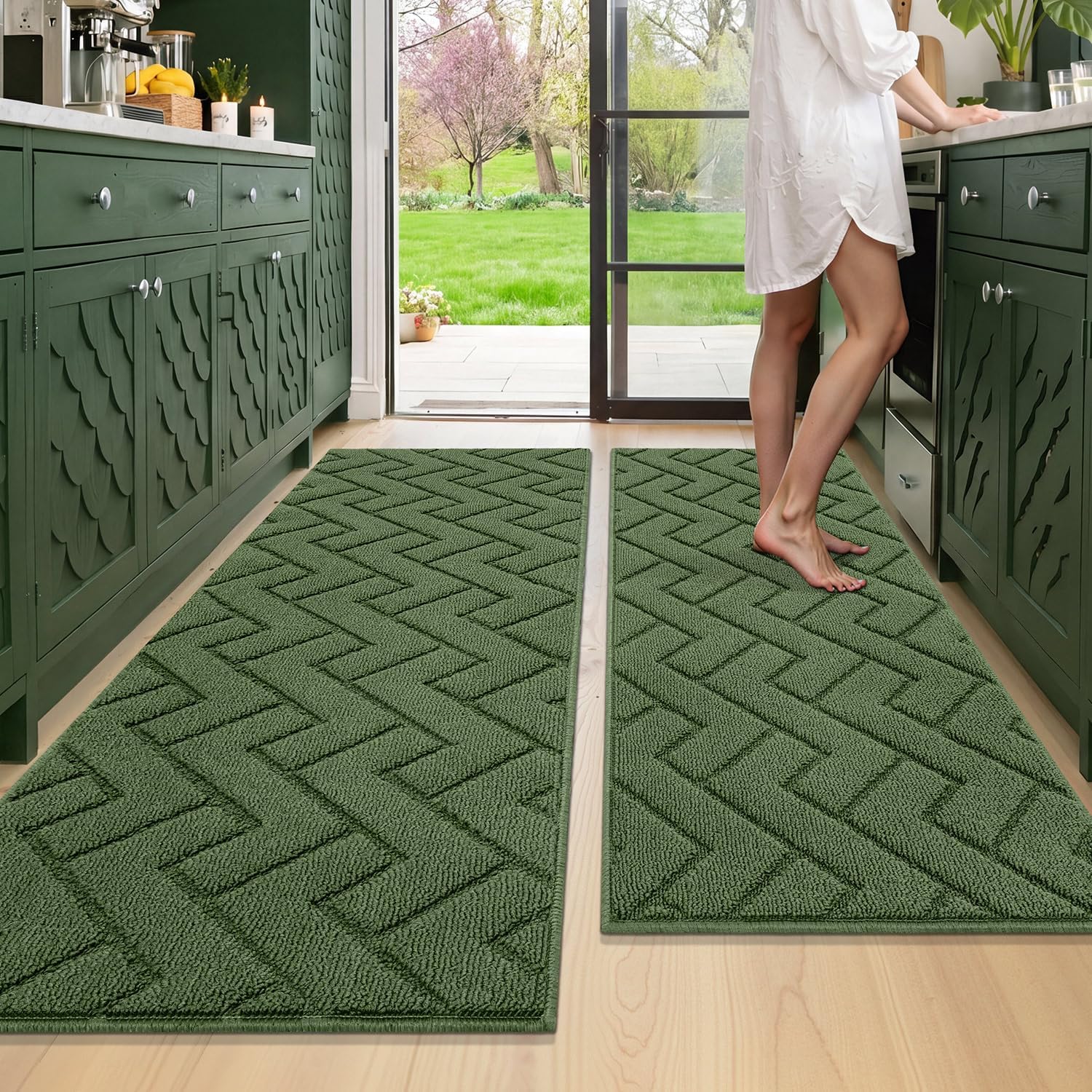 Thumbnail 6 de hicorfe Kitchen Runner Rugs and Mats Sets, 2 Pieces