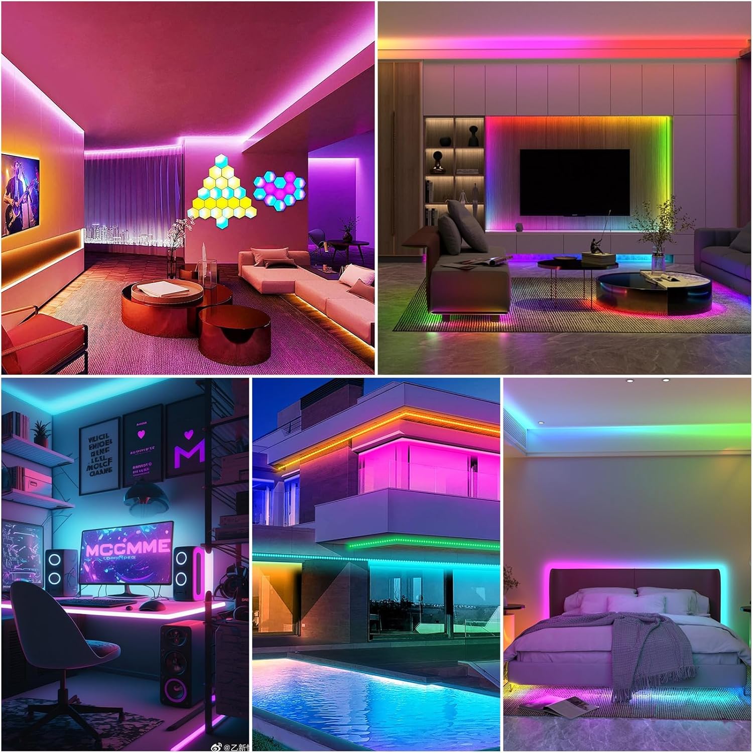 Thumbnail 5 de SINWE 30M LED Strip Lights with Music Sync, 44-Key Remote and App Control