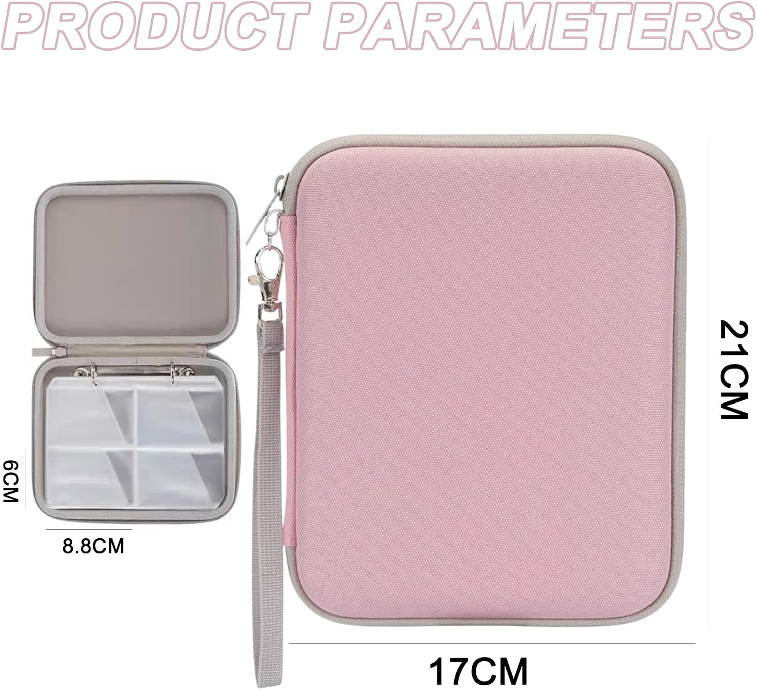 Thumbnail 1 de Noaya Card Case Card Holder – 80 Pockets, Zippered Binder for 2.3 x 3.4 Inch Cards (Pink)