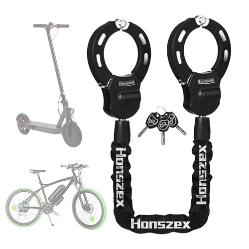 Honszex E Scooter Schloss – robustes, langes Kettenschloss mit Gummibeschichtung