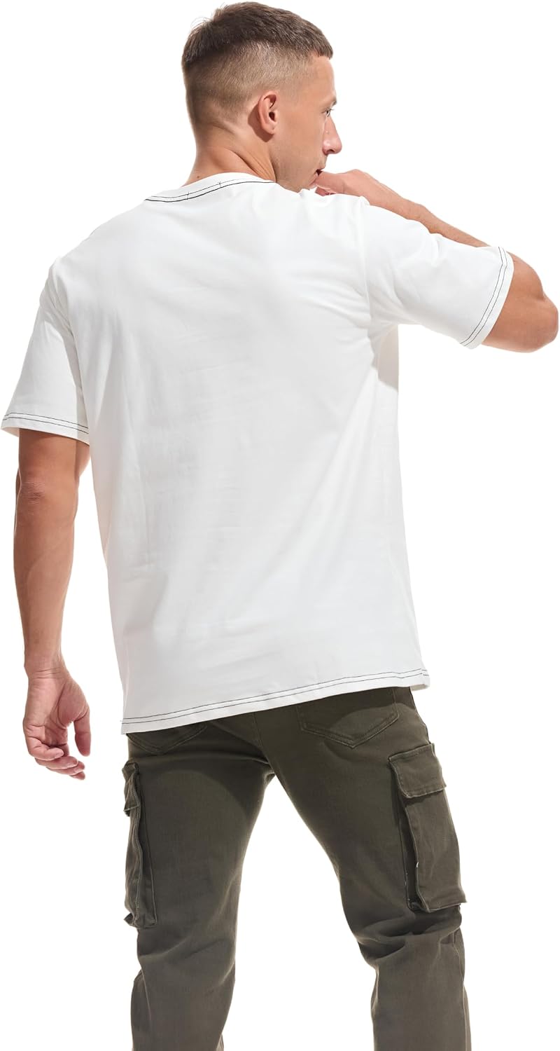 Thumbnail 1 de VEIISAR Men’s Heavy Weight Crew Neck T-Shirt (100% Cotton, Pre-Shrunk)