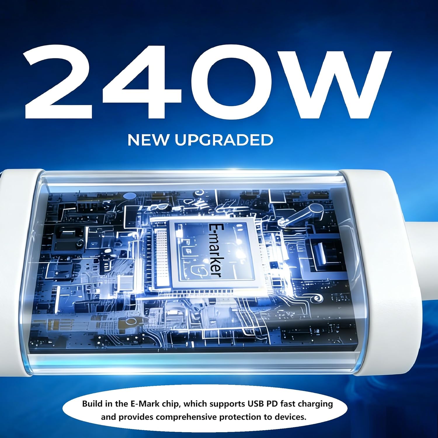 Thumbnail 3 de 240W USB-C Charge Cable 2M (USB-C to USB-C) for MacBook, iPad & iPhone