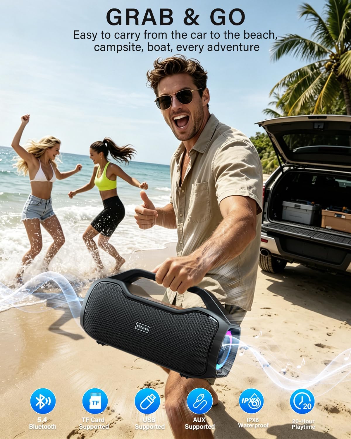 Thumbnail 6 de Portable Bluetooth Speaker Wireless with 200W Peak Power and DSP‑Enhanced Sound