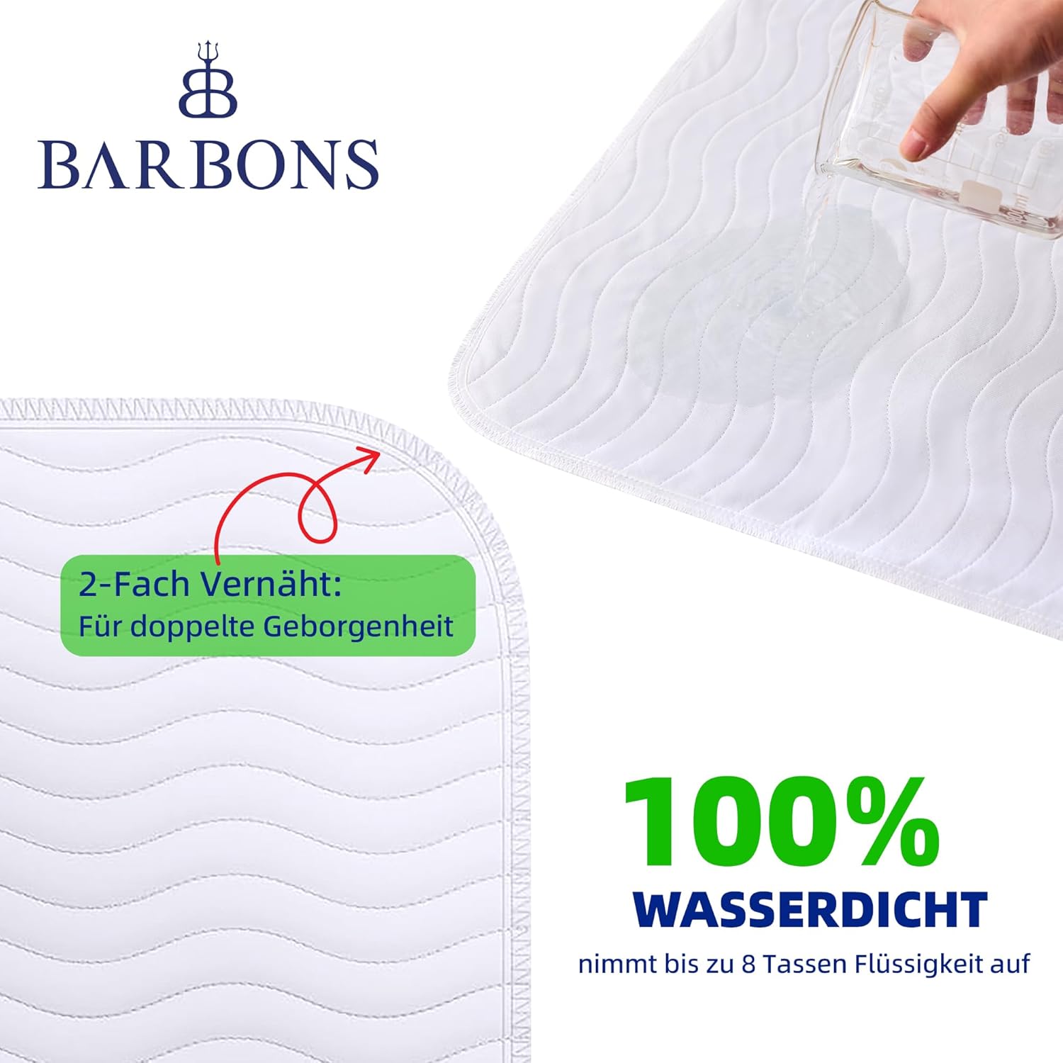 Thumbnail 5 de Barbons Inkontinenzunterlage 75×90 cm Wasserschutz