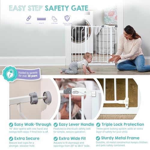 Detalle de Regalo Safety Easy Step Baby Gate for Doorways & Bottom of Stairs (73.6–95.5 cm) with Extension