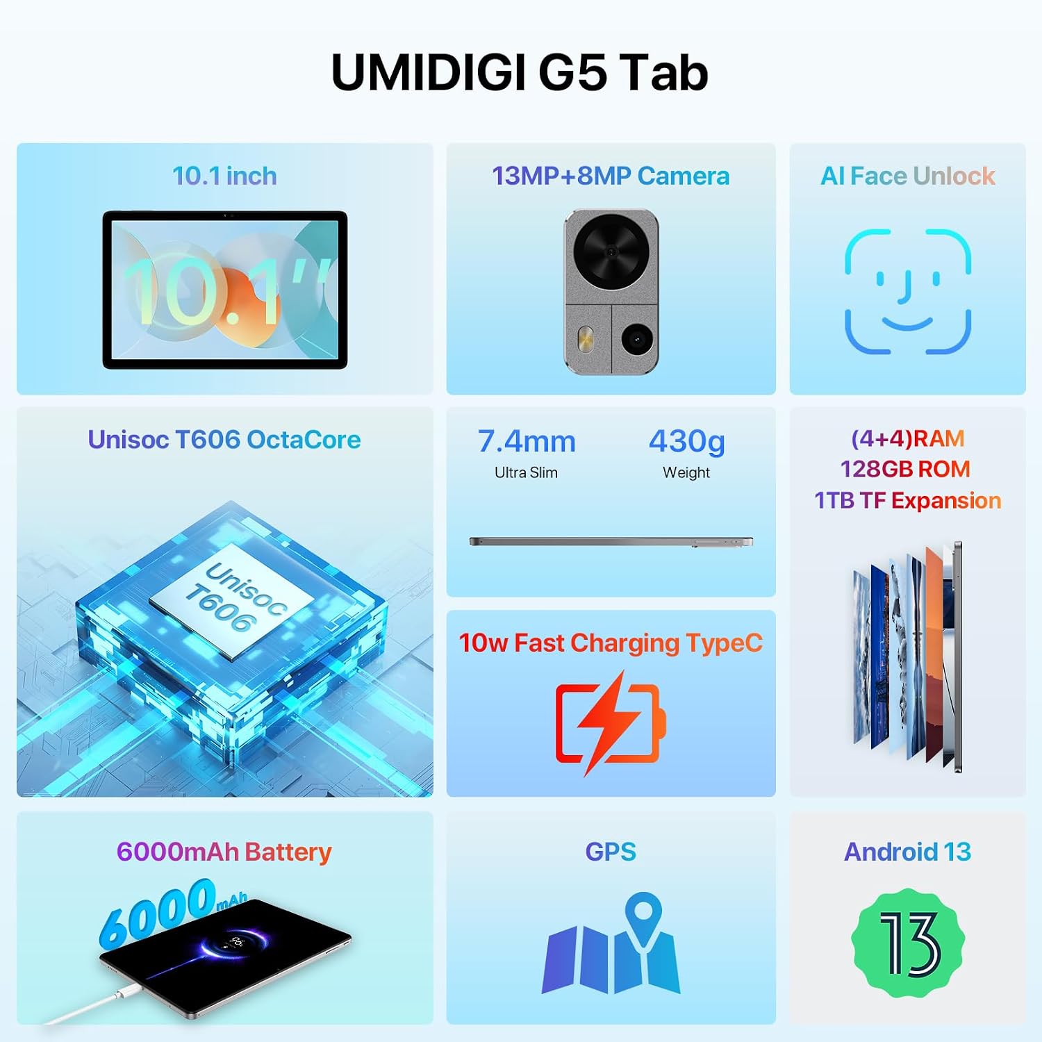 Thumbnail 1 de UMIDIGI G5 Tab 10.1 inch Android tablet