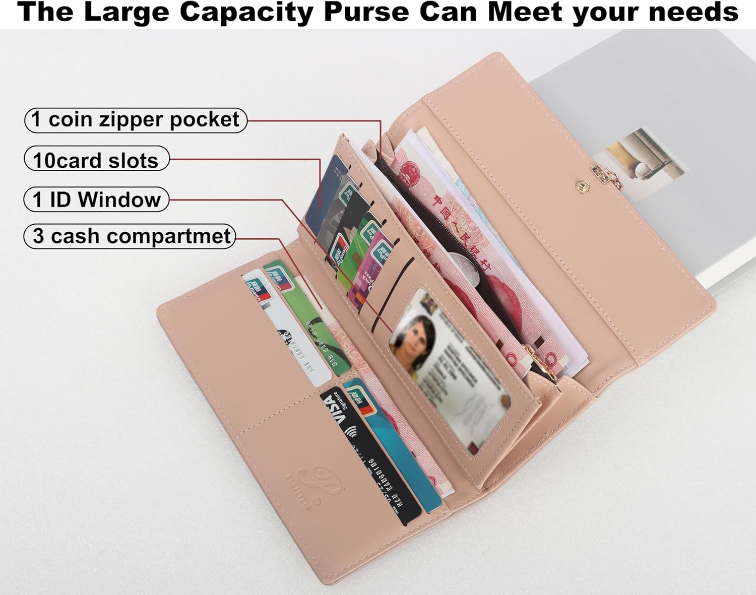 Detalle de ZhengYue Ladies Purse RFID-blocking long wallet