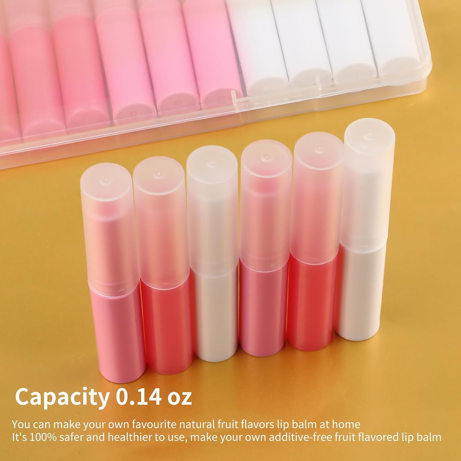 Thumbnail 2 de Ktxaby 30Pcs Empty Lip Balm Tubes with Decorative Stickers – 4g Refillable Twist-Up Containers (Pink)