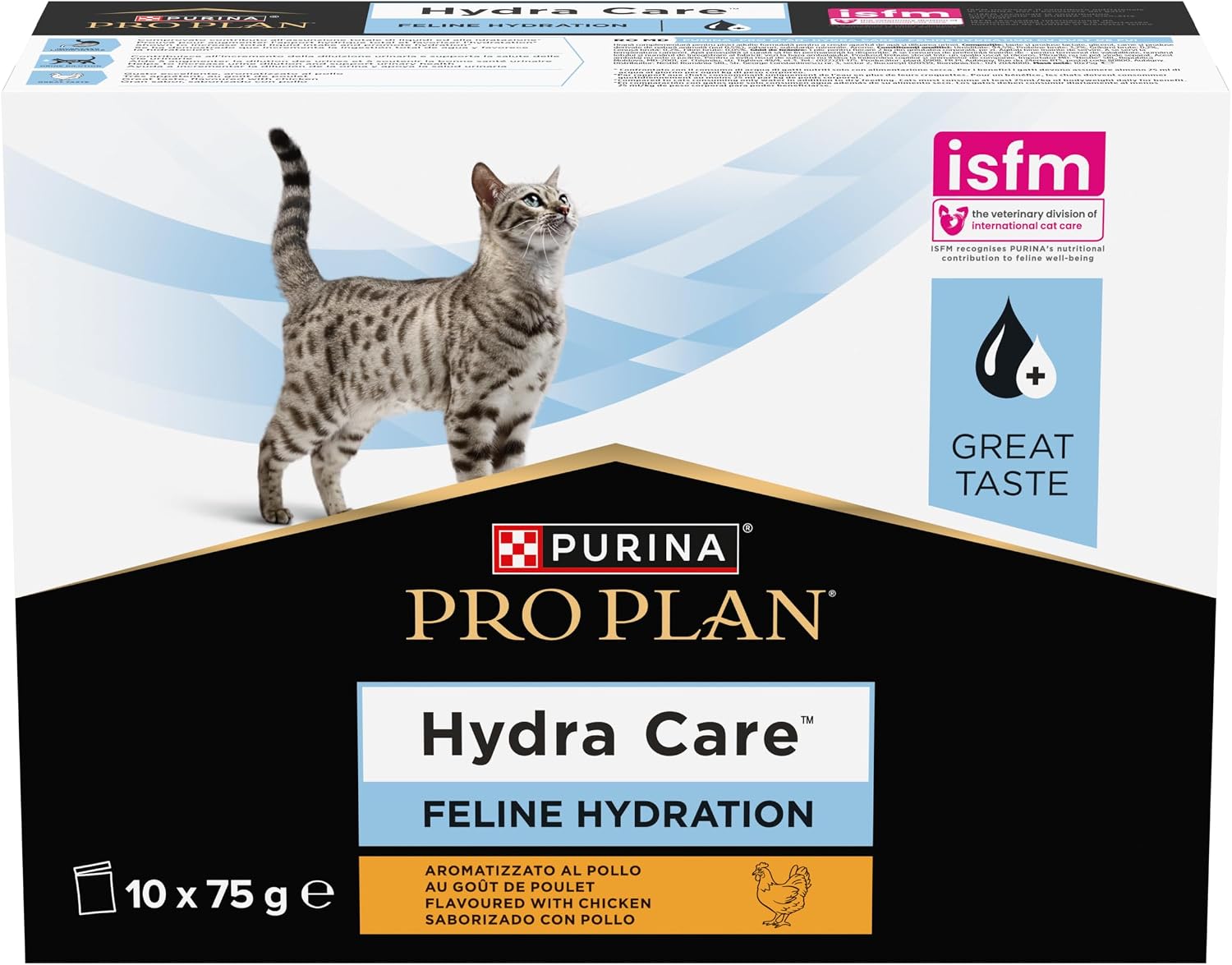 Detalle de Purina Pro Plan Hydra Care Supplément Hydratation Chat Poulet - 10 x 75 g