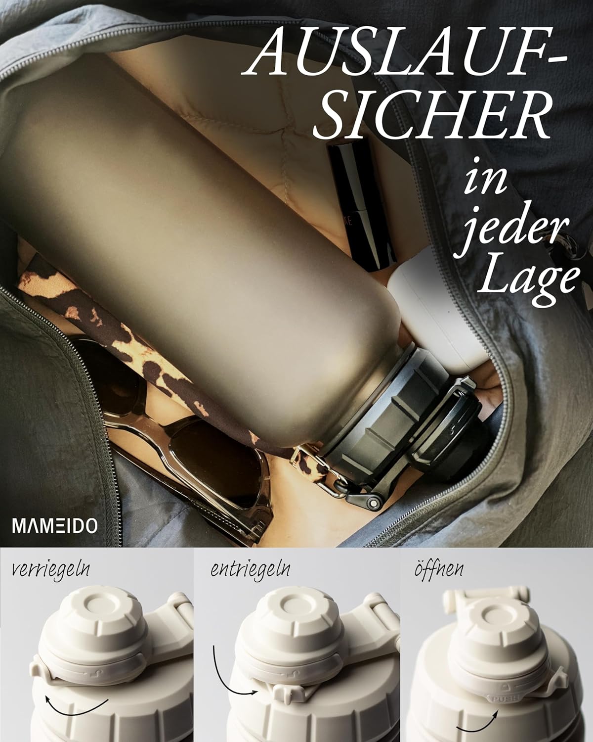 Thumbnail 3 de MAMEIDO Trinkflasche 1,5 l mit Strohhalm, Zeitmarkierung & 2-in-1 Deckel – Flamingo Pink