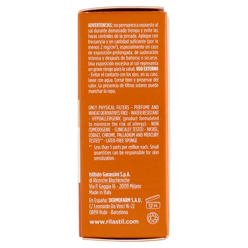 Detalle de Rilastil Sun System Fondotinta Compatto Beige SPF50+ | Coprente e Cremoso, 10 g