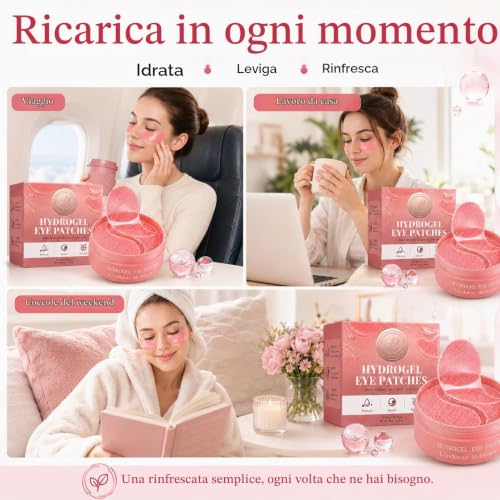 Detalle 2 de Linduray Skincare Patch occhi per occhiaie e borse, maschera quotidiana