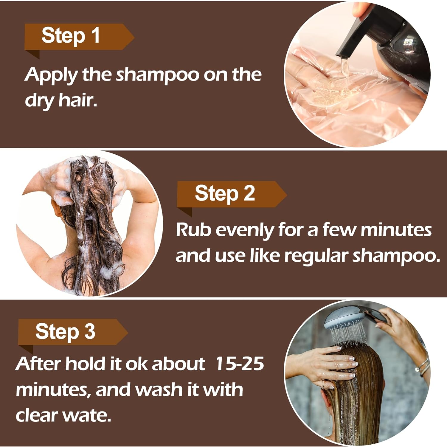 Detalle de Haarfärbeshampoo (3-in-1) Hellbraun – 500 ml für graues Haar und Bart