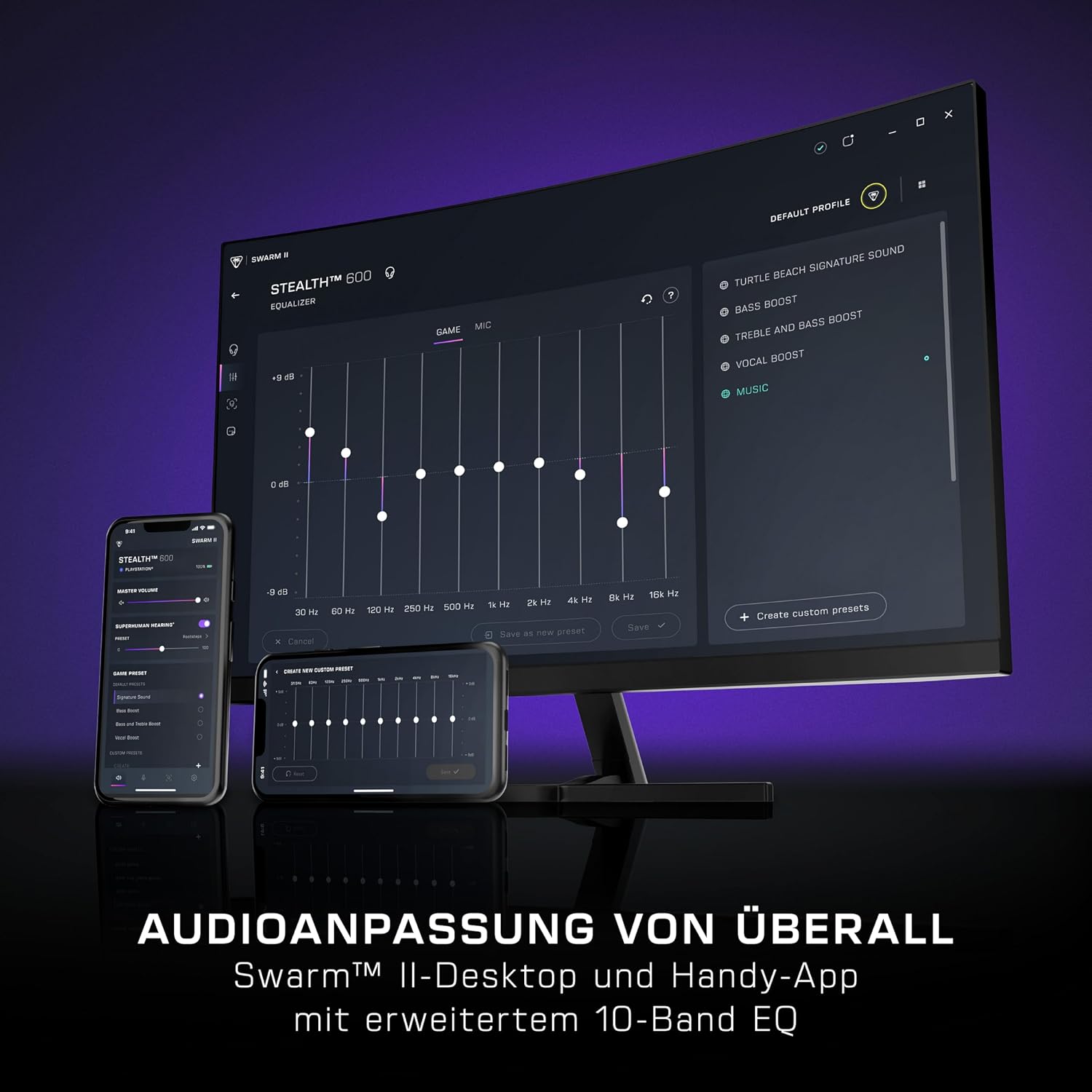 Thumbnail 6 de Turtle Beach Stealth 600 PC kabelloses Gaming-Headset mit Bluetooth, 80 Std. Akku und 50-mm-Treibern (PC/PS5/PS4) – Schwarz