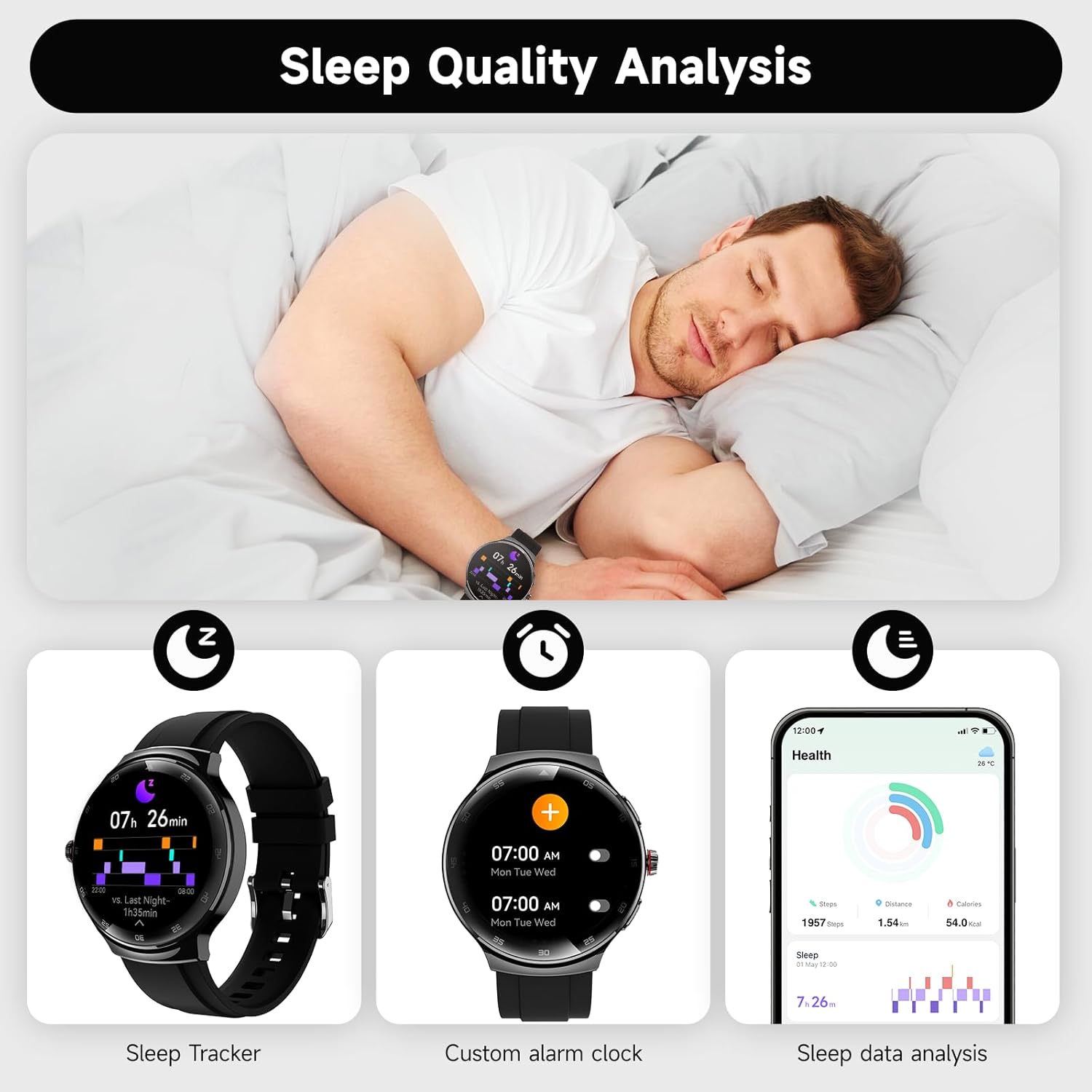 Detalle de cyanyu Smart Watch for Men and Women with 1.43" AMOLED Curved Screen