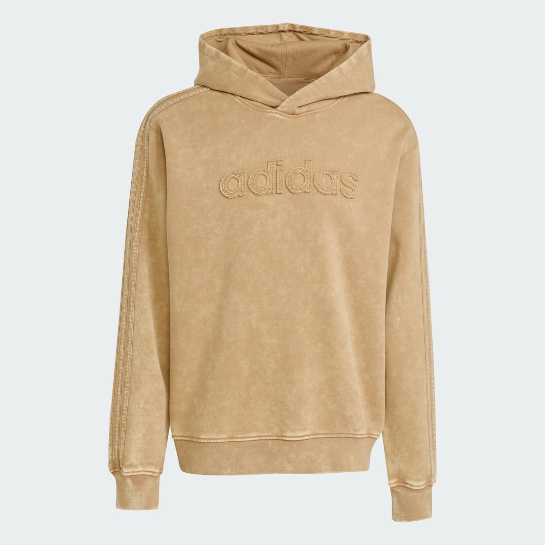 Detalle 2 de Sudadera con capucha Washed de Adidas en color Marrón