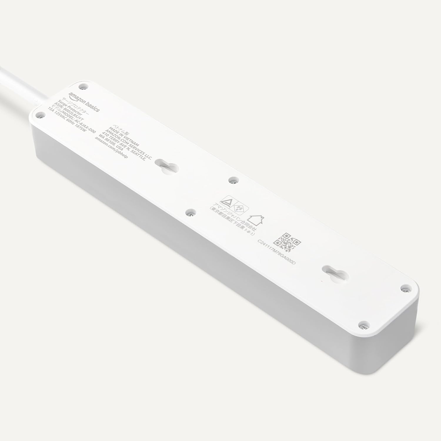 Detalle 2 de Amazonベーシック AC-6JAX-D00 電源タップ 6個口・雷ガード790ジュール・1.8m