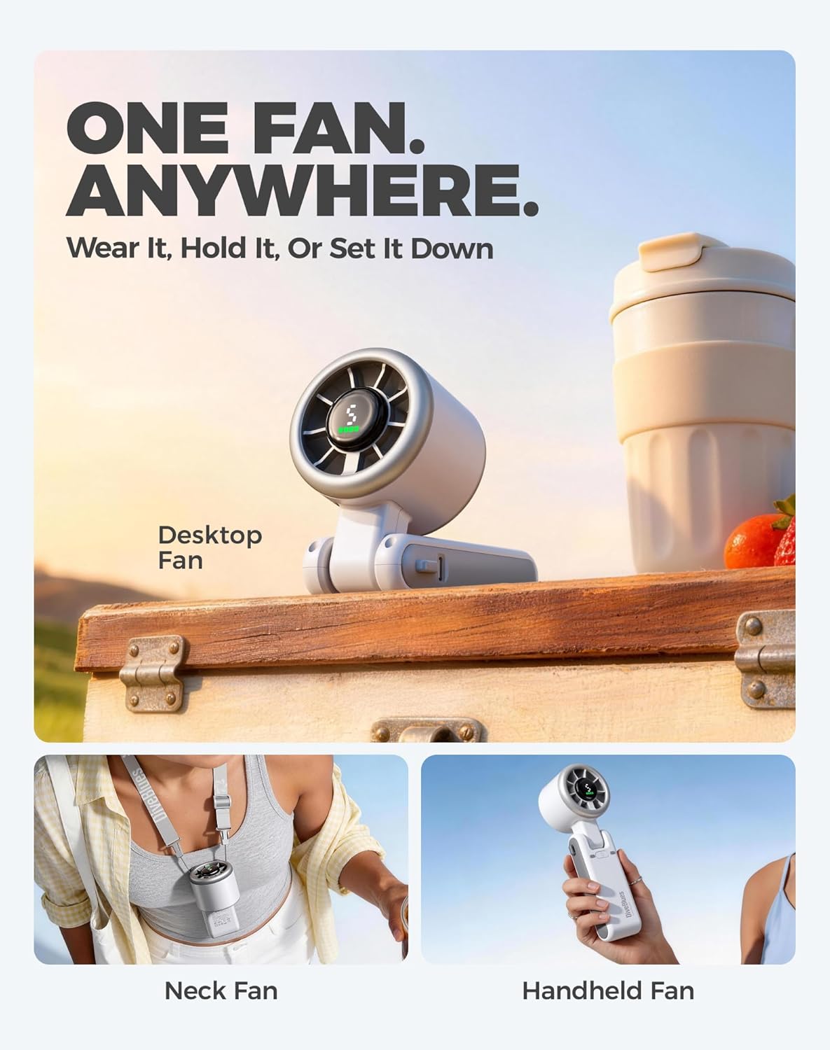 Detalle de Diveblues Ventilatore Portatile a Mano: raffreddamento potente e versatilità per viaggi e outdoor
