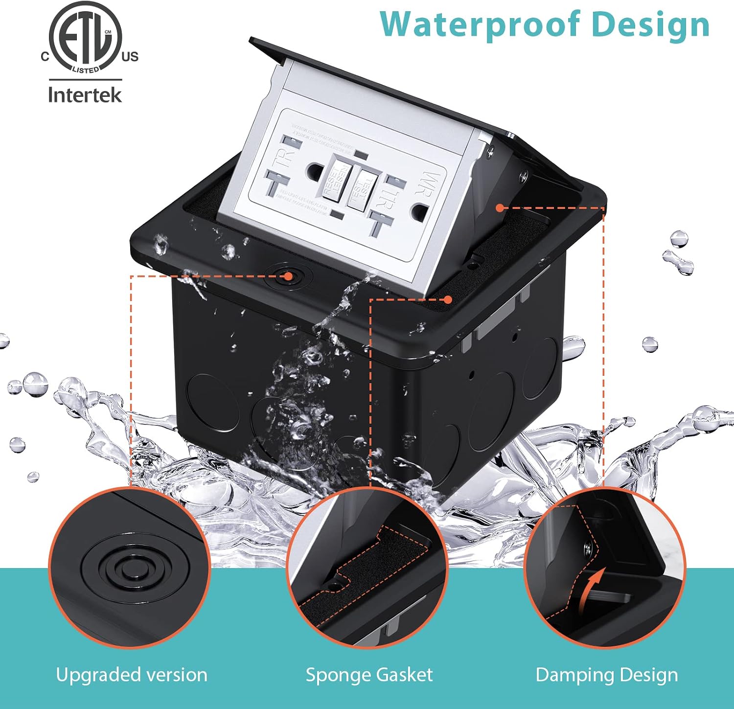 Thumbnail 1 de WEBANG Pop-Up Floor Outlet Box, Stainless Steel
