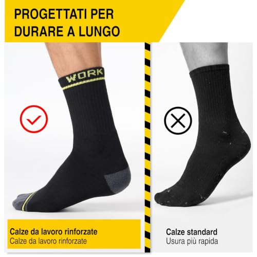 Detalle de SukModen calzini da lavoro uomo 43-46, lunghi, imbottiti e rinforzati