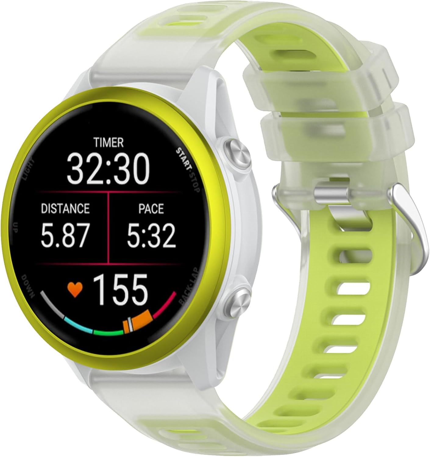 Detalle de Gittos Silikonarmband 22 mm – kompatibel mit Garmin Forerunner 570/47 mm, 265/255, Vívoactive 4/Venu 4/3/2