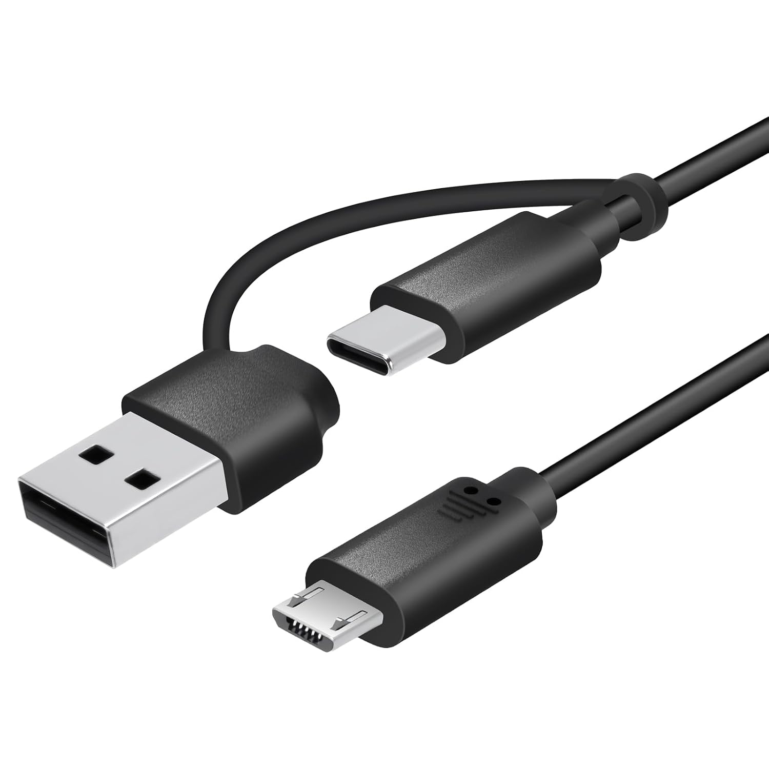 Detalle 1 de EGK 5FT Micro USB Cable: 2-in-1 USB-A/USB-C Charging & Data for Legacy Devices