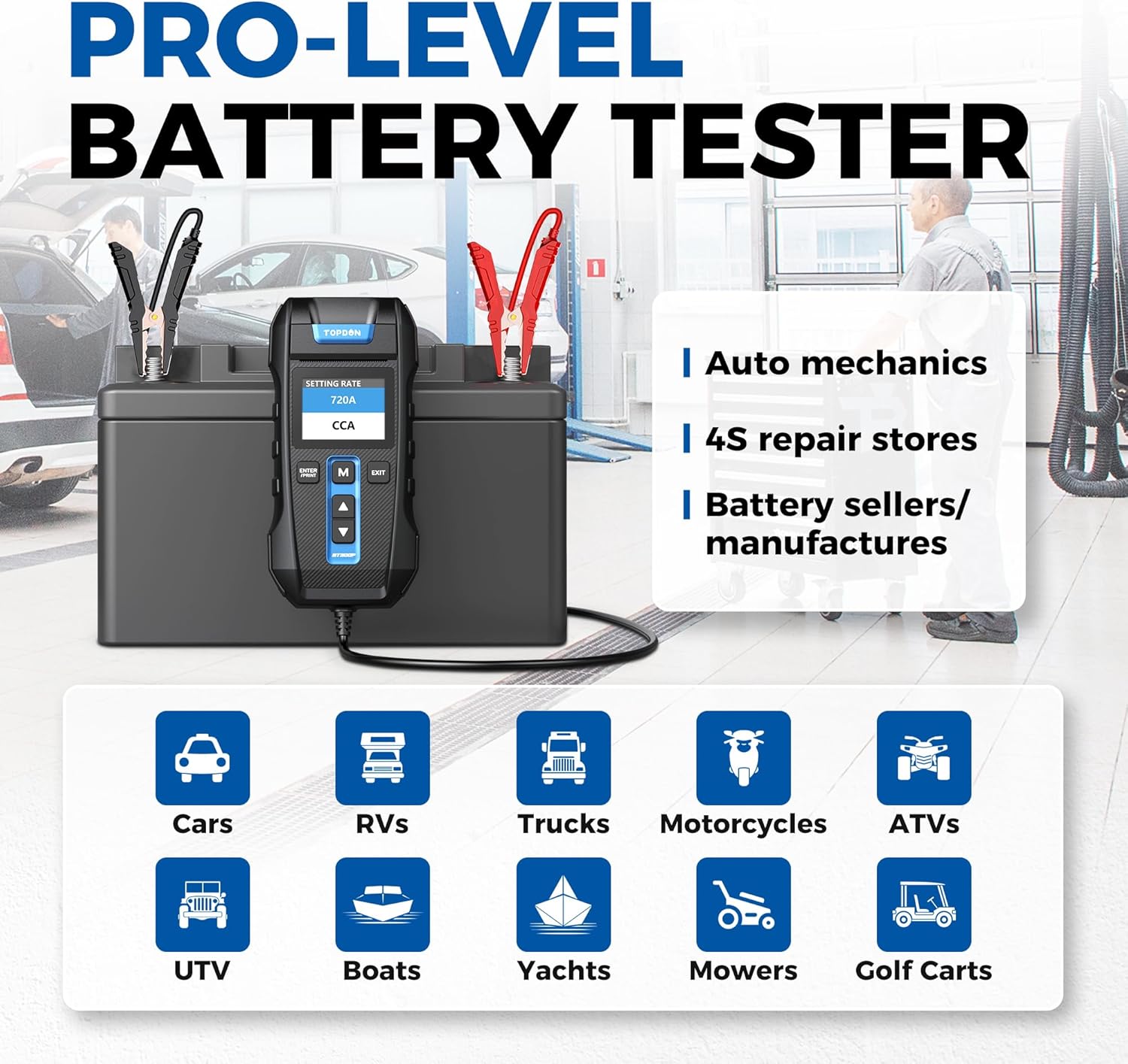 Thumbnail 4 de TOPDON BT300P12V/24V Testeur de Batterie avec Imprimante Intégrée