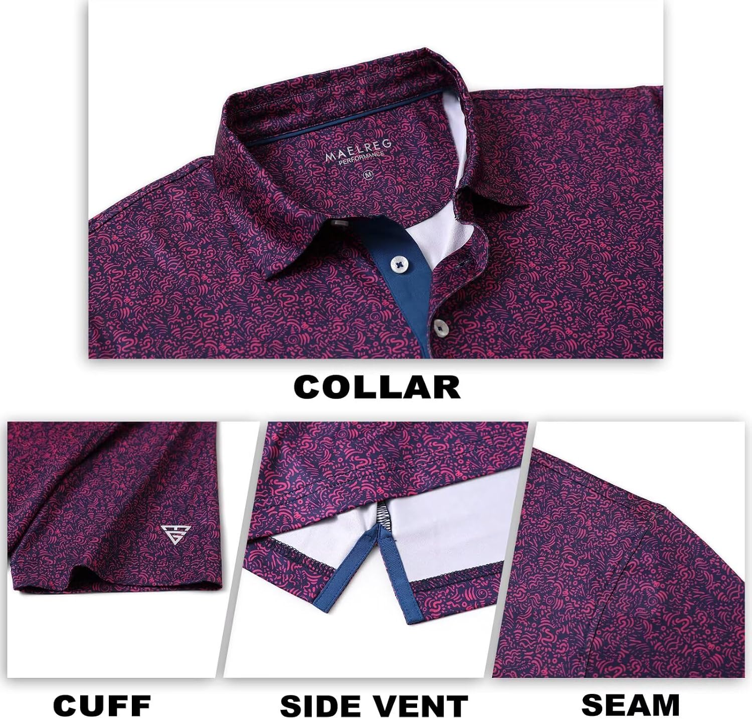 Detalle de M MAELREG Men's Golf Shirt Short Sleeve Dry Fit Print Polo