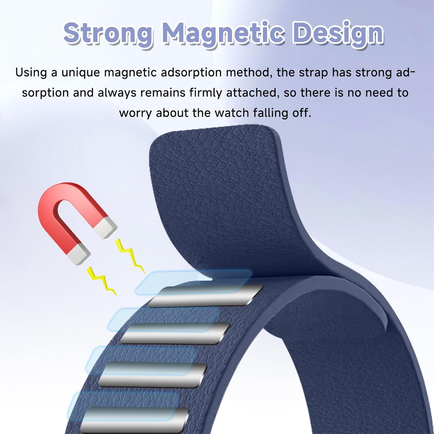 Thumbnail 2 de CiimWaa Magnetisches Silikonarmband (22 mm) mit Schnellverschluss für Sport & Alltag – Dunkelblau