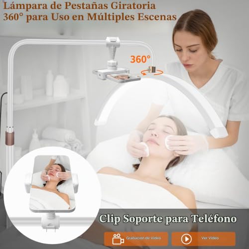 Thumbnail 2 de CGBE 23 Pulgadas Lámpara Extensiones Pestañas de Pie Media Luna - Blanco