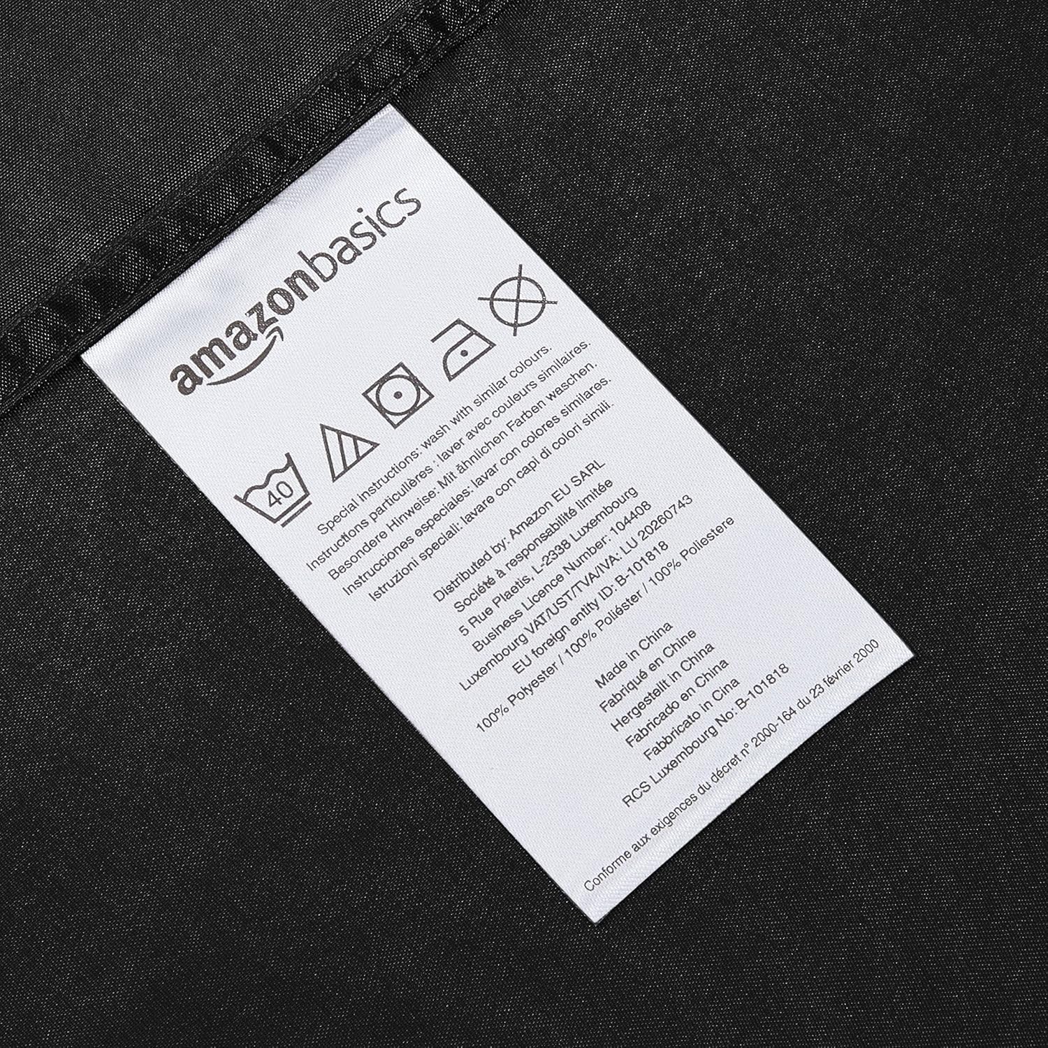 Detalle 2 de Amazon Basics Bedding Soft Microfibre Super King Fitted Sheet (180 x 200 cm) with 12 inch Deep Pocket, Black
