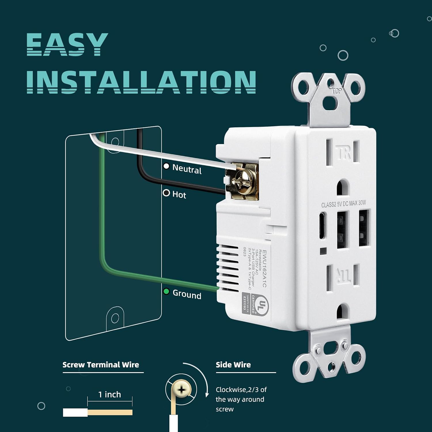 Detalle 2 de TOPELER USB wall outlet 30W