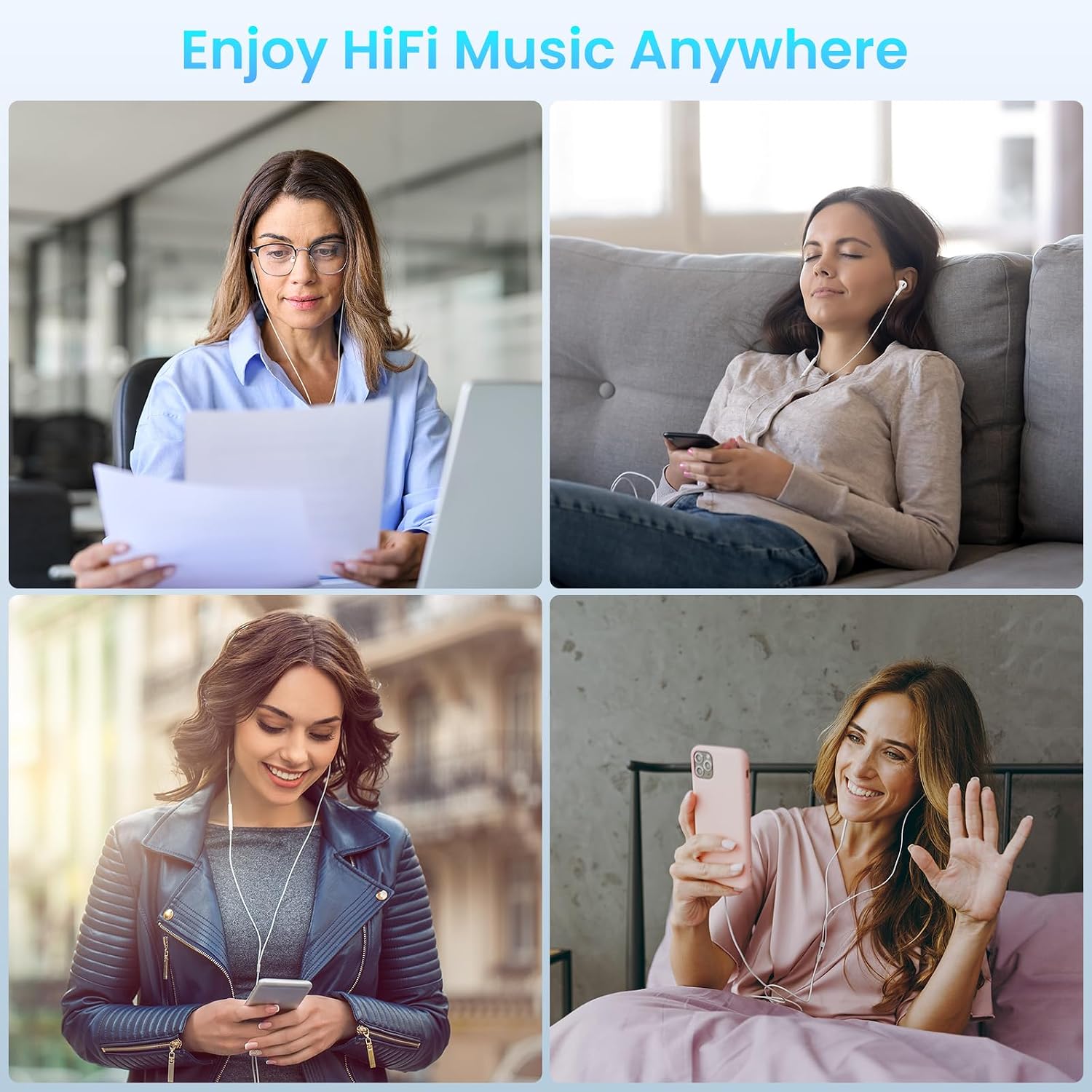 Detalle de Kabelkopfhörer für iPhone & iPad – MFi-zertifiziert, Mikrofon, HiFi-Sound