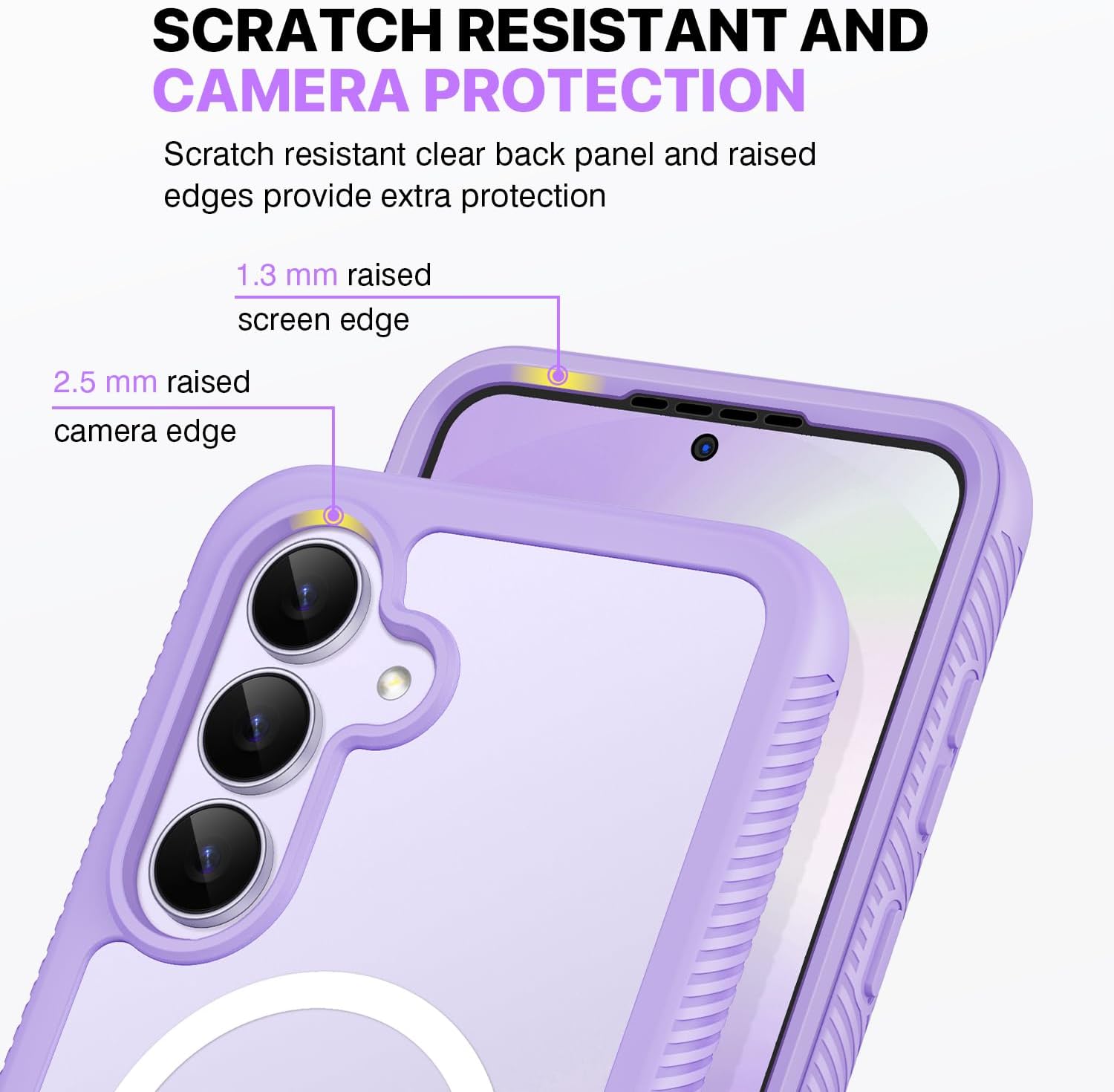 Thumbnail 4 de CENHUFO Samsung S25 FE Case with Built-in Screen Protector — 360° Rugged, Magnetic (Purple)
