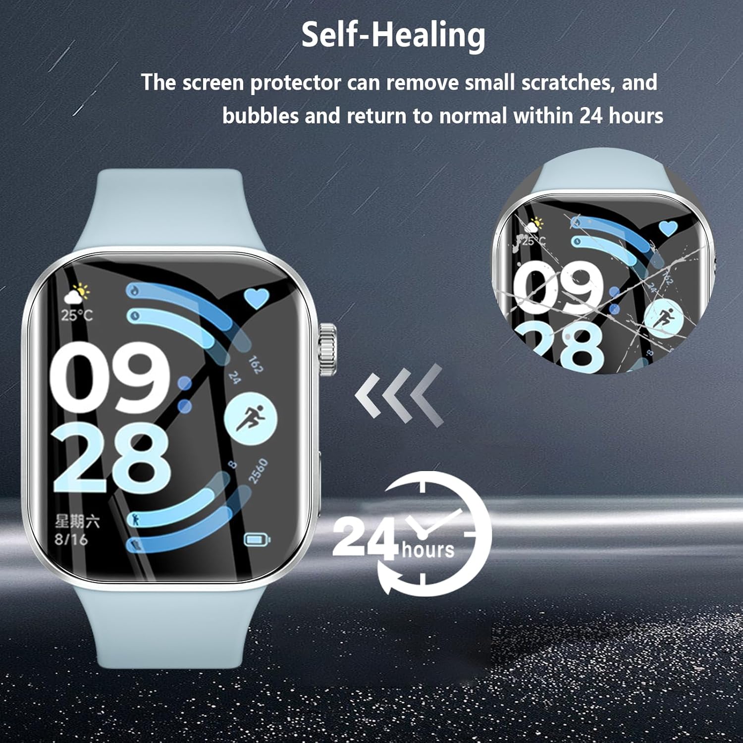 Thumbnail 4 de WFTE Screen Protector for Xiaomi Redmi Watch 6 (4-Pack) – Flexible TPU, Full Coverage