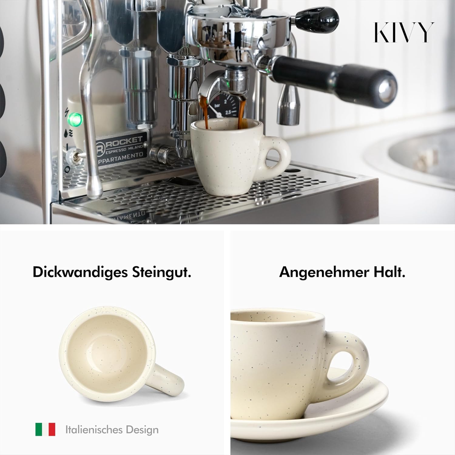 Detalle 2 de KIVY Espresso Tassen Set 4x75ml Beige