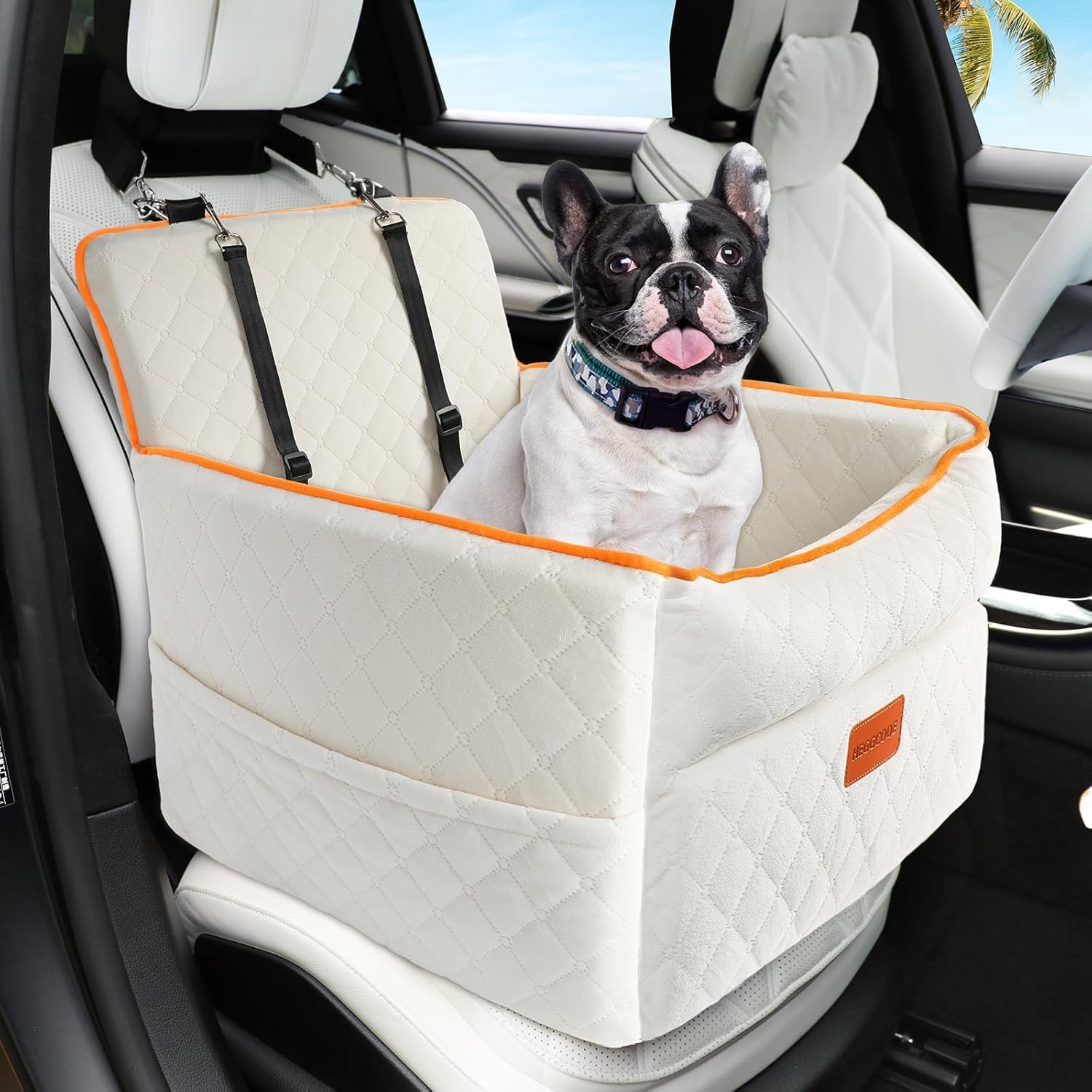 Detalle de HEGGCOOE Small Dog Car Seat with Memory Foam — 6-Inch Elevation, Up to 35 lbs
