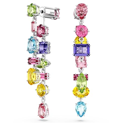 Thumbnail 1 de Swarovski Orecchini pendenti Gema – Design asimmetrico, taglio misto, multicolore, placcato rodio
