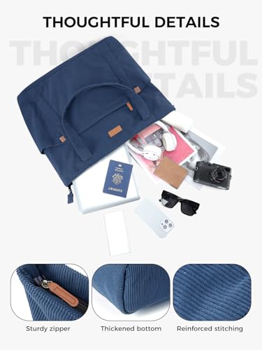 Detalle de Lekespring Cord Tasche Damen – Groß Tote Bag, Strandtasche mit Reißverschluss
