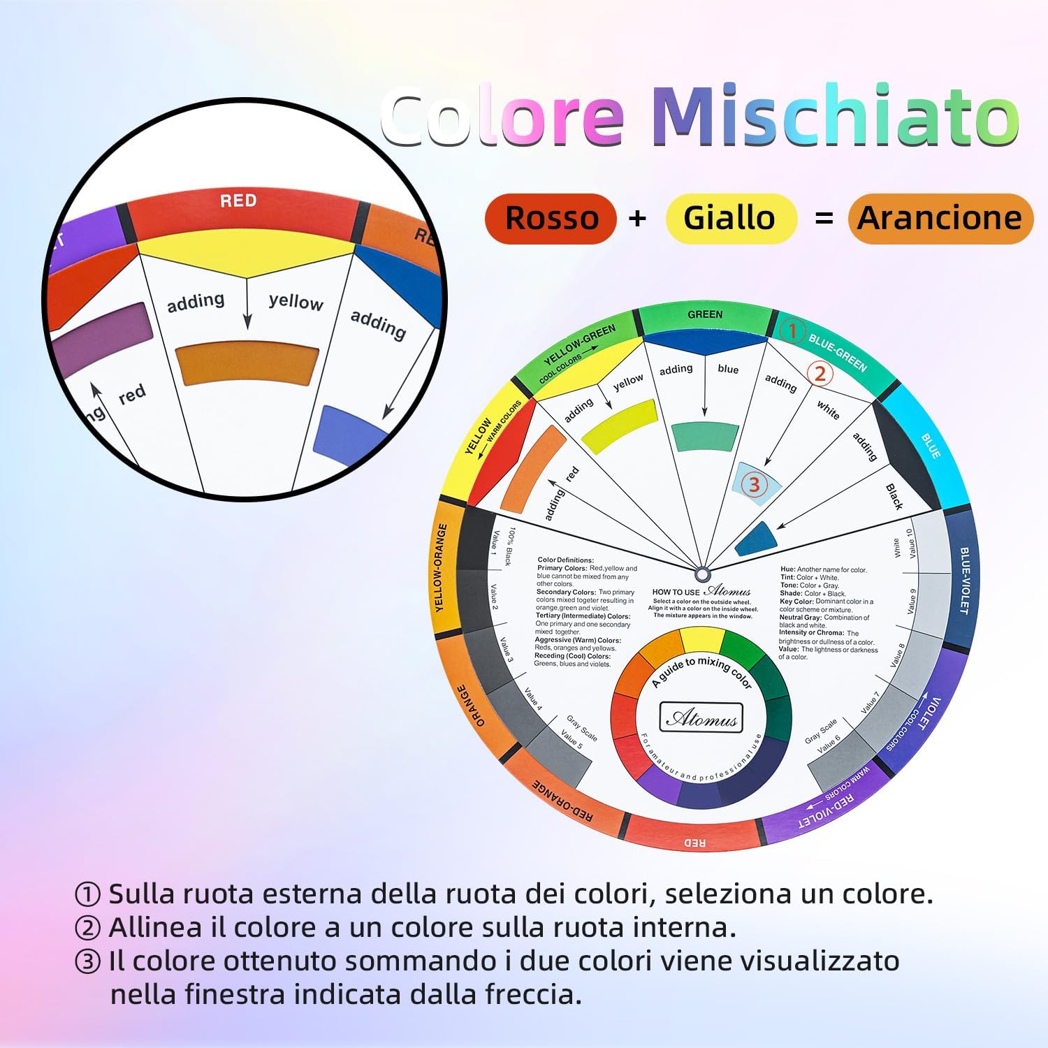 Thumbnail 1 de Tolesum 3 ruote dei colori (3 pz) per miscelazione vernice, aerografo, tatuaggio e trucco