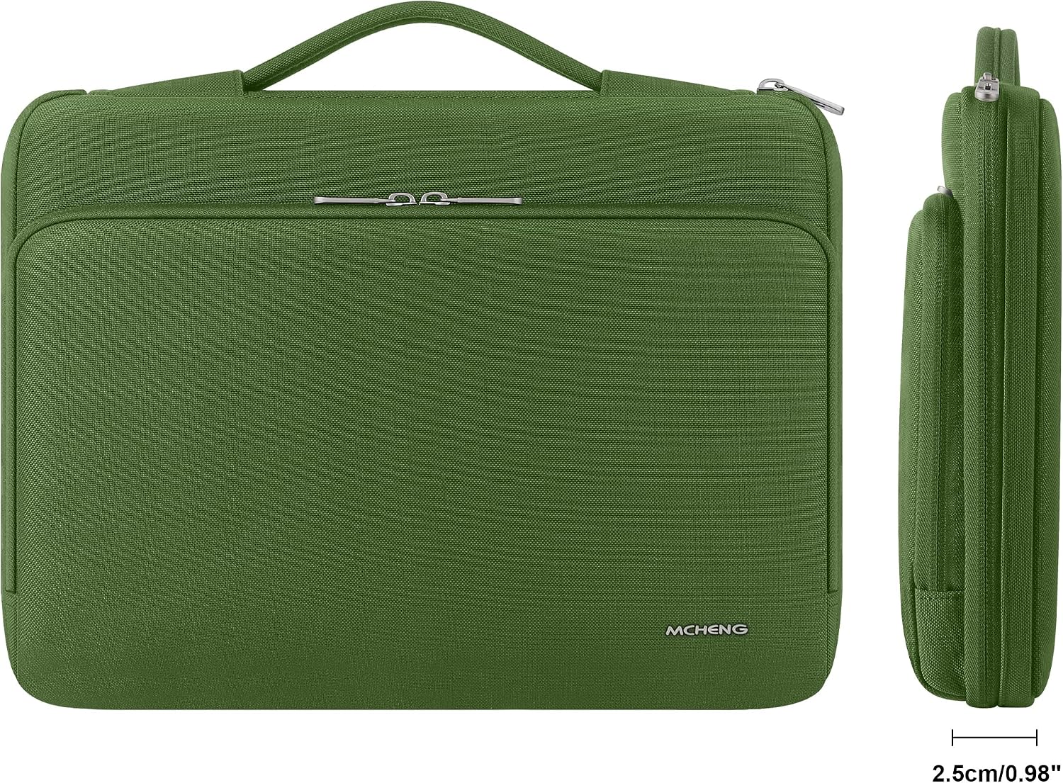 Detalle de MCHENG Laptoptasche für 14 Zoll mit Rundum-Schutz, ausziehbarem Tragegriff und wasserabweisendem Material (grün)