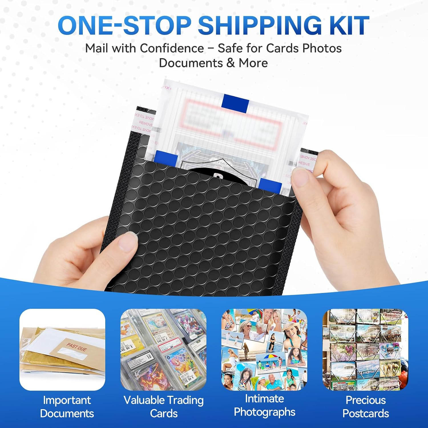Detalle de Breaale Card Protectors Shipping Kit for Trading Cards, 4 x 6 Protectors