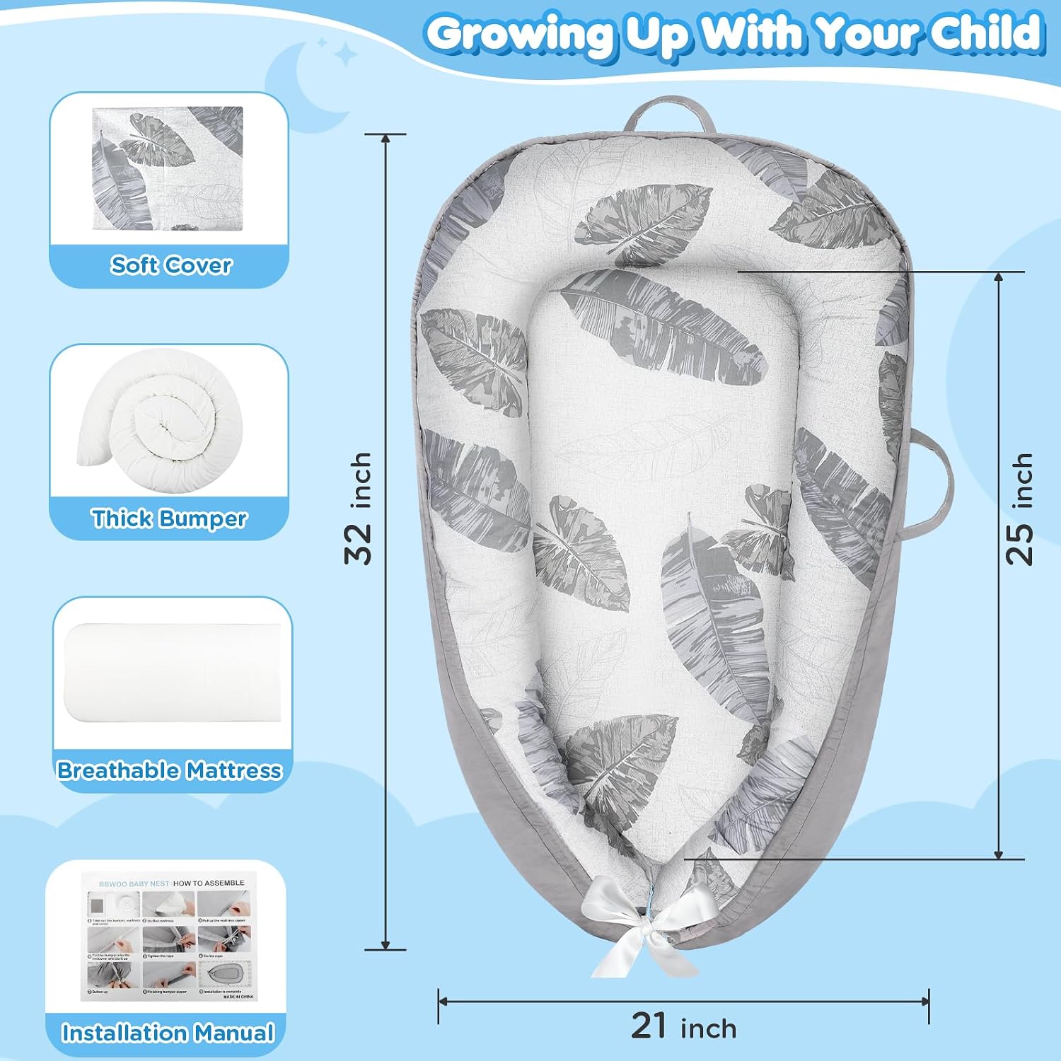 Thumbnail 3 de URMYWO Baby Nest Lounger for 0–12 Months 👶